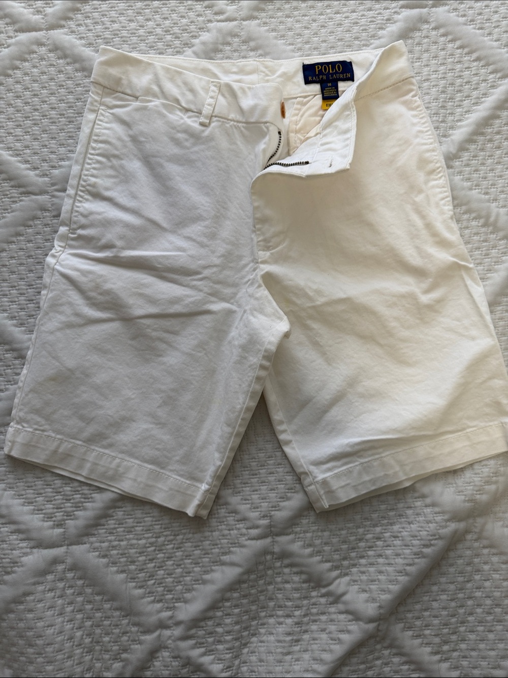 Polo by Ralph Lauren White Cotton Chino Shorts